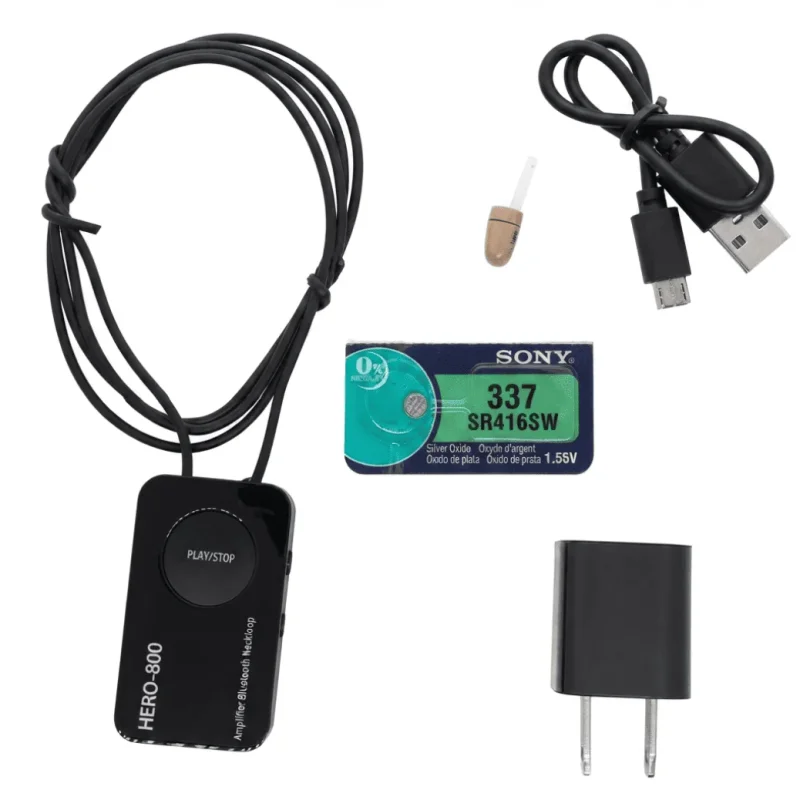 Kit audífono HERO 800 con collar Bluetooth y accesorios
